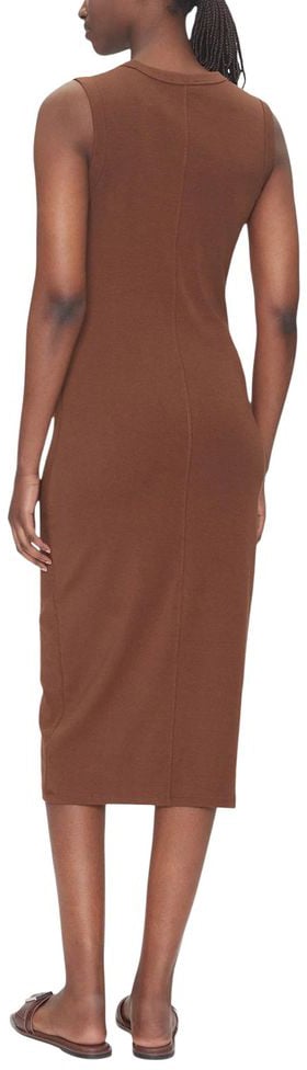 Calvin Klein Jeans Brown Cotton Long Dress Bruin