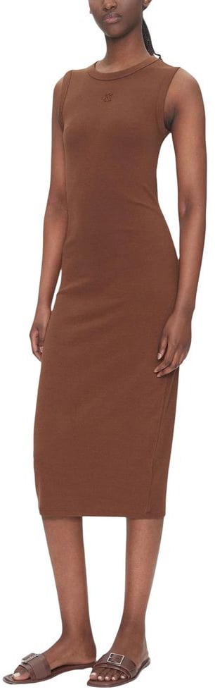 Calvin Klein Jeans Brown Cotton Long Dress Bruin