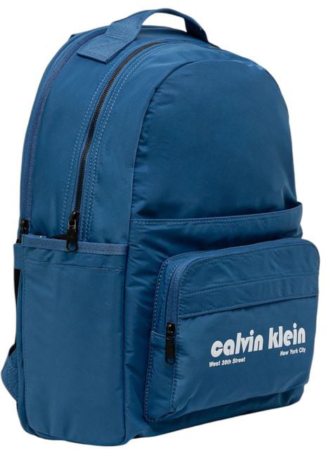 Calvin Klein Blue Recycled Polyester Backpack Blauw