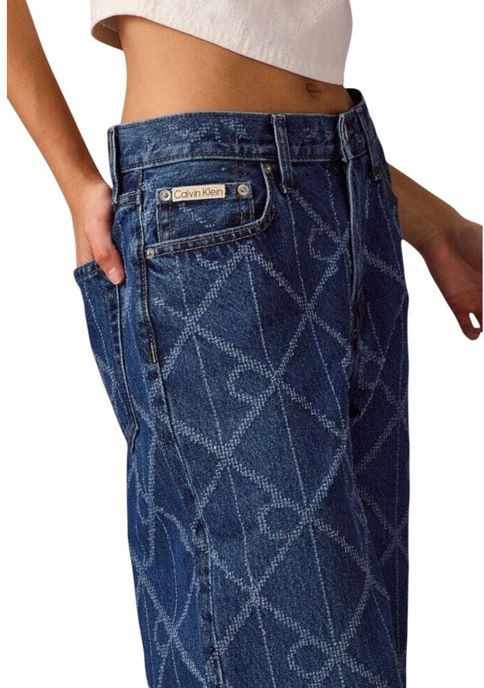 Calvin Klein Jeans Blue Cotton Boyfriend Jeans Blauw