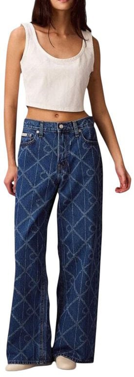 Calvin Klein Jeans Blue Cotton Boyfriend Jeans Blauw