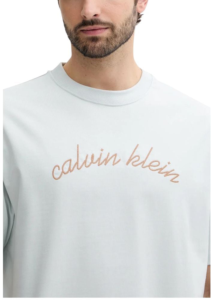 Calvin Klein Jeans Blue Cotton T-Shirt Blauw