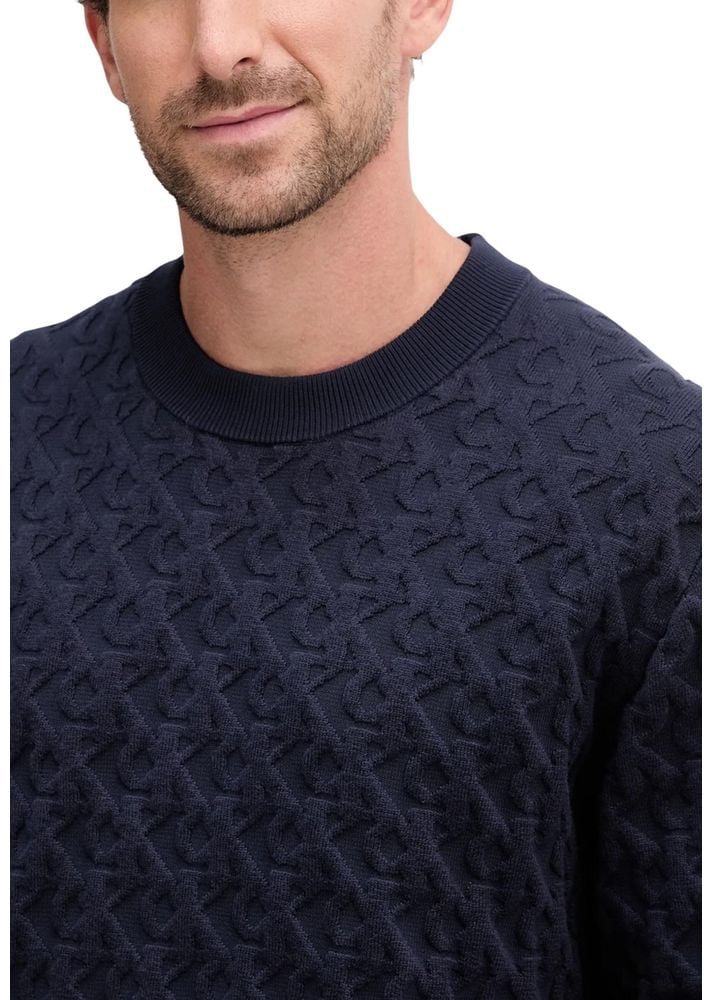 Calvin Klein Jeans Blue Cotton Sweatshirt Blauw