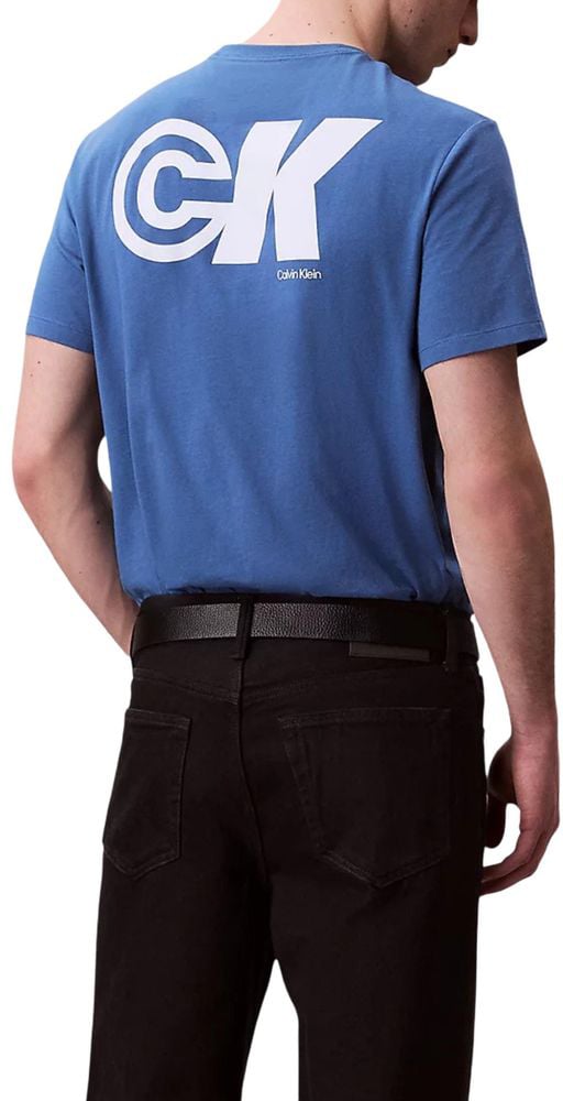 Calvin Klein Jeans Blue Cotton T-Shirt Blauw