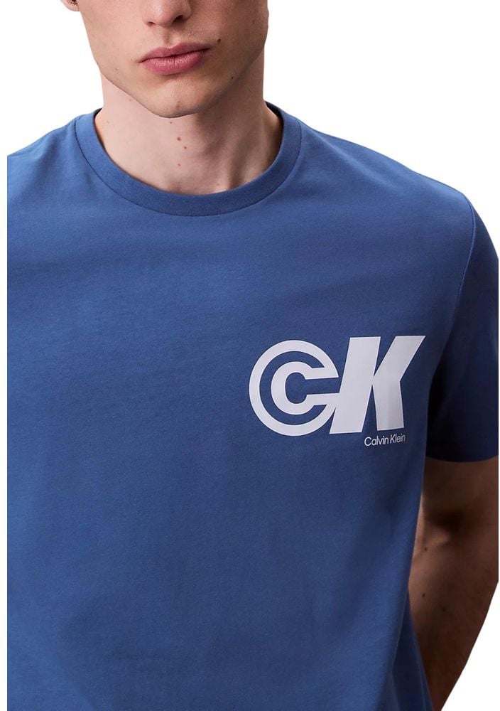 Calvin Klein Jeans Blue Cotton T-Shirt Blauw