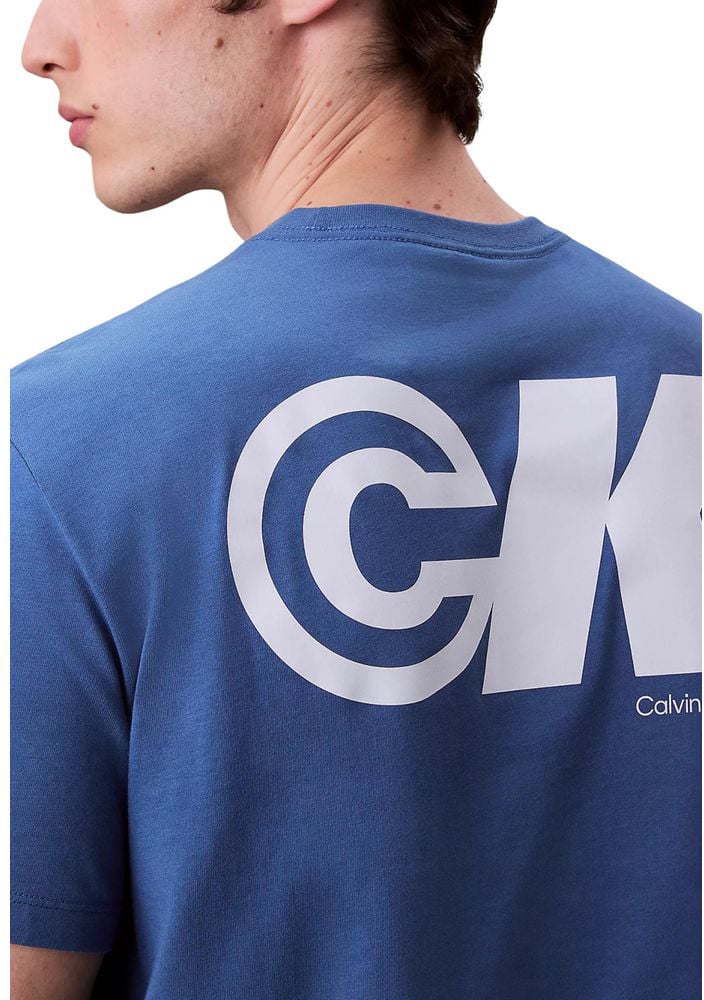 Calvin Klein Jeans Blue Cotton T-Shirt Blauw