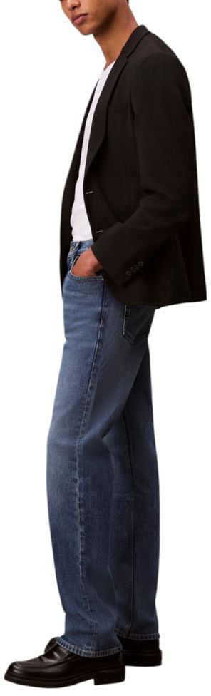Calvin Klein Jeans Blue Cotton Relaxed Fit Jeans Blauw