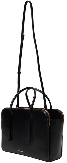 Calvin Klein Calvin Klein Black Leather Handbag Zwart