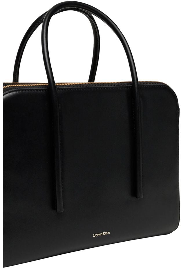 Calvin Klein Calvin Klein Black Leather Handbag Zwart