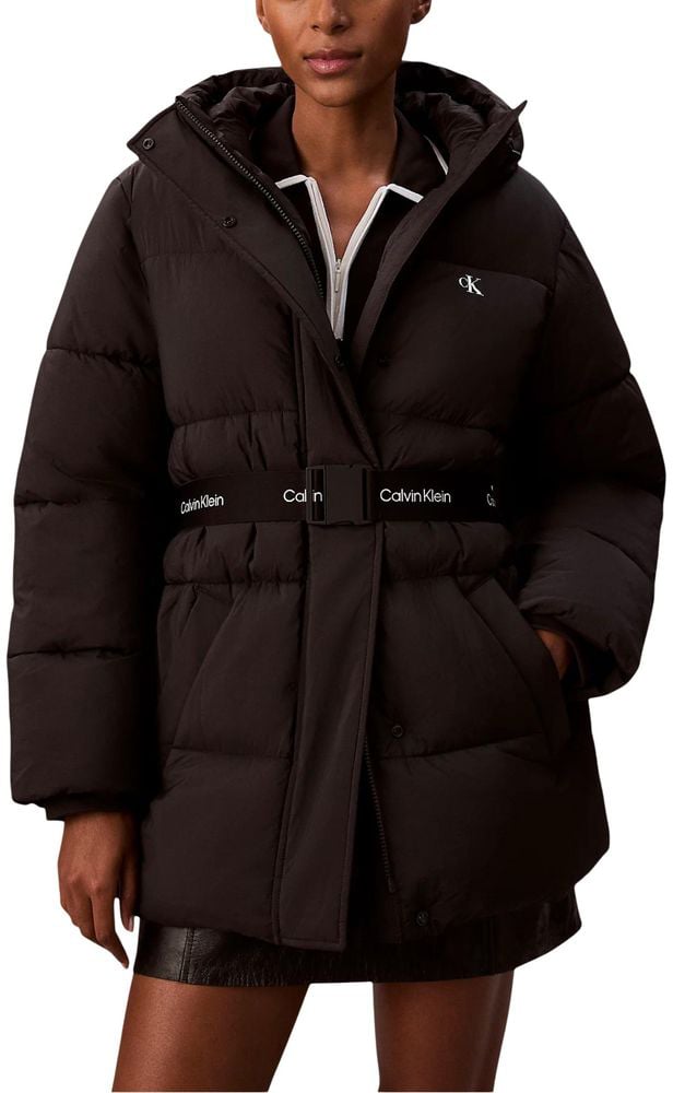 Calvin Klein Jeans Black Polyamide Coat Zwart
