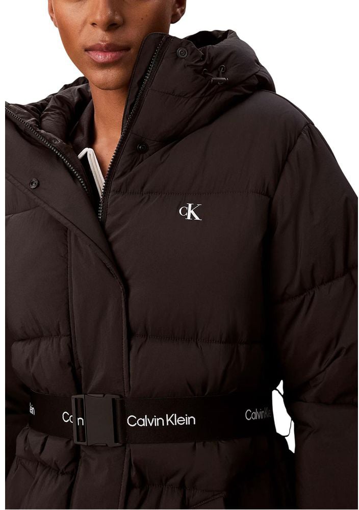 Calvin Klein Jeans Black Polyamide Coat Zwart