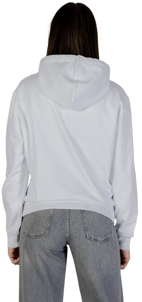 Calvin Klein Jeans White Cotton Hoodie Wit