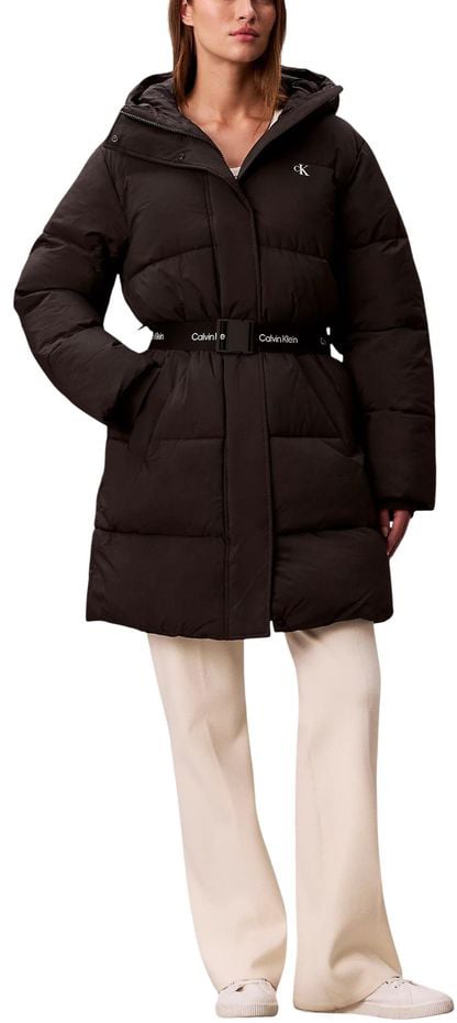 Calvin Klein Jeans Black Polyamide Coat Zwart