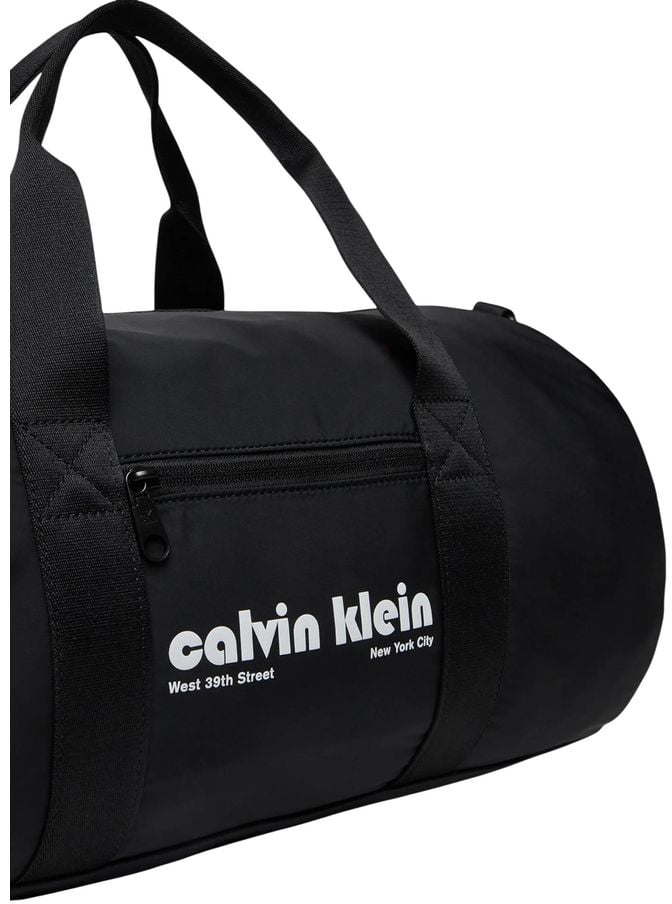 Calvin Klein Black Recycled Polyester Duffel Bag Zwart