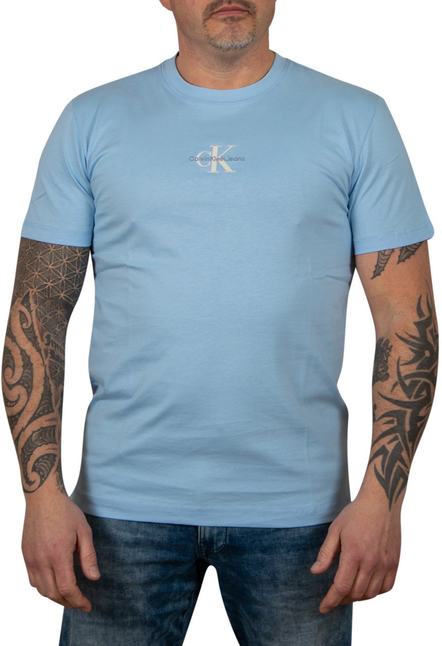 Calvin Klein Jeans Monologo Tee Blauw
