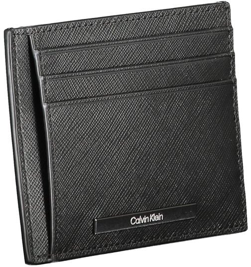 Calvin Klein Black Leather Mens Wallet Holder Zwart