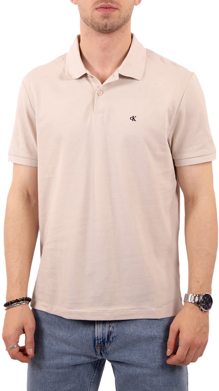 Calvin Klein Jeans SS monogram Pique Polo Beige