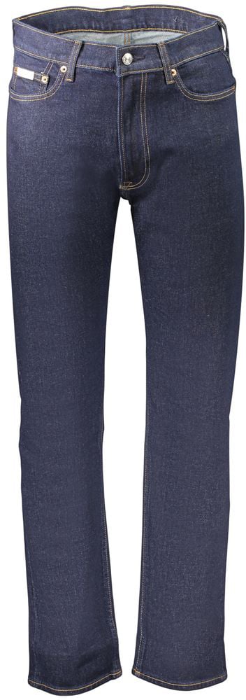 Calvin Klein Blue Cotton Men's Jean Crafted for Elegance and Comfort Blauw