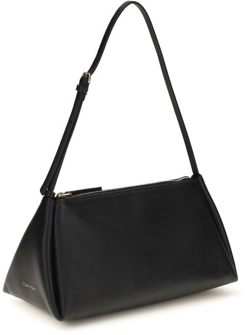 Calvin Klein Black Calf Leather Bos Taurus Handbag Zwart