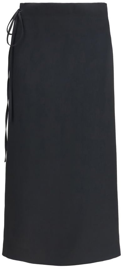 Calvin Klein Black Viscose Long Skirt Zwart