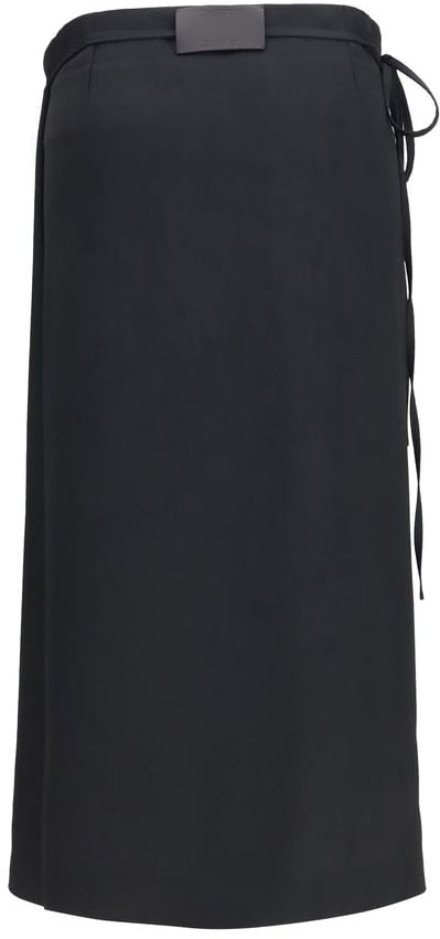 Calvin Klein Black Viscose Long Skirt Zwart