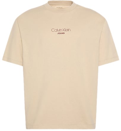 Calvin Klein Jeans Relaxed Fit CKJ Graphic Tee Beige