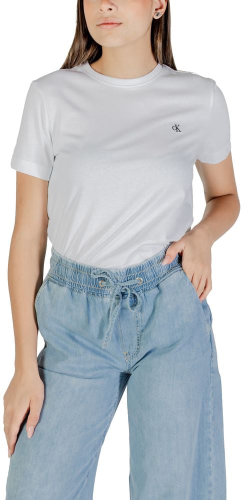 Calvin Klein Jeans White Cotton T-Shirt Wit