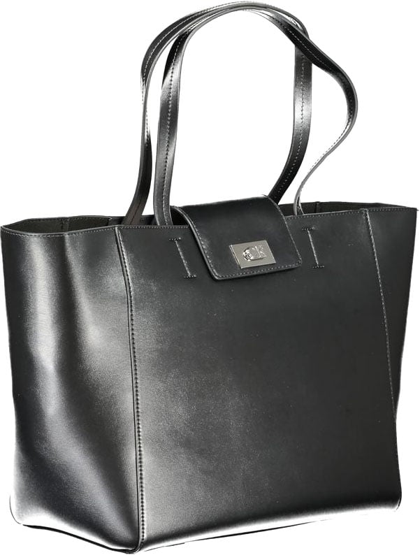 Calvin Klein Black Recycled Polyester Women Handbag Zwart