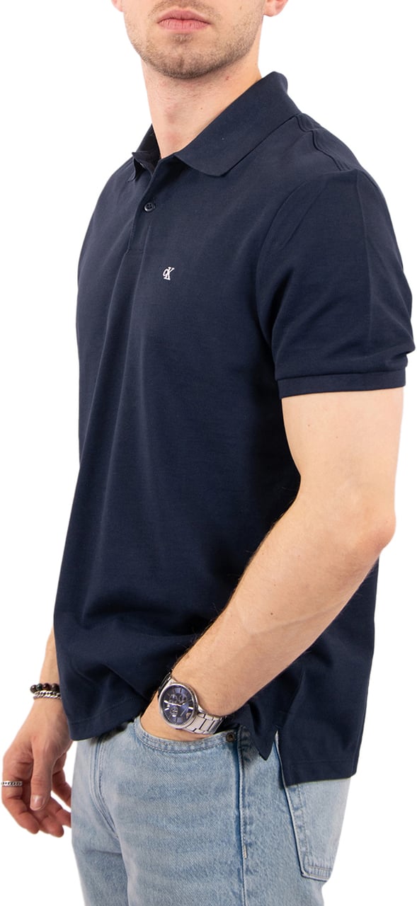 Calvin Klein Calvin Klein Jeans SS monogram Pique Polo Blauw