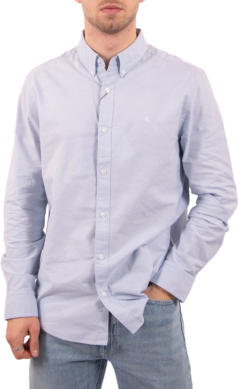 Calvin Klein Jeans LS Solid Oxford Classic Shirt Blauw