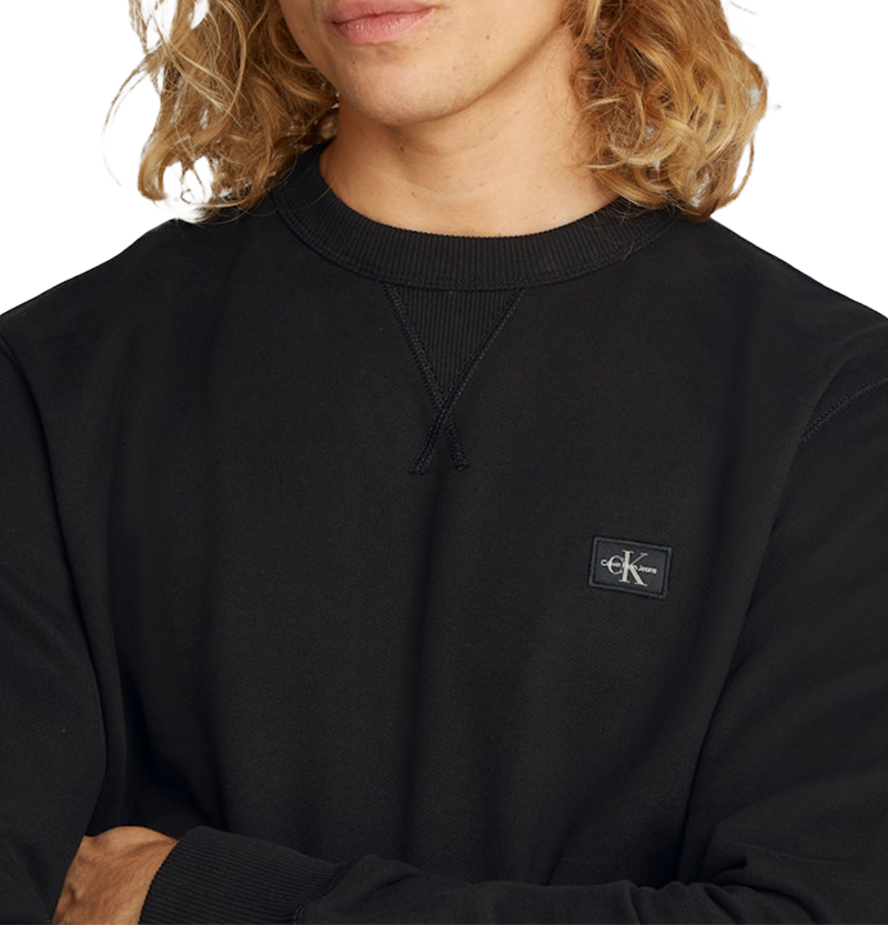 Calvin Klein Calvin Klein Jeans Woven Label Crew Neck Zwart