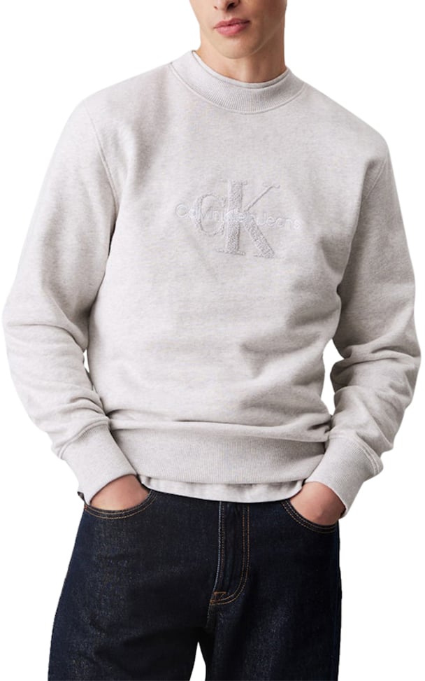 Calvin Klein Calvin Klein Jeans Chenille Monologo Crew Neck Grijs