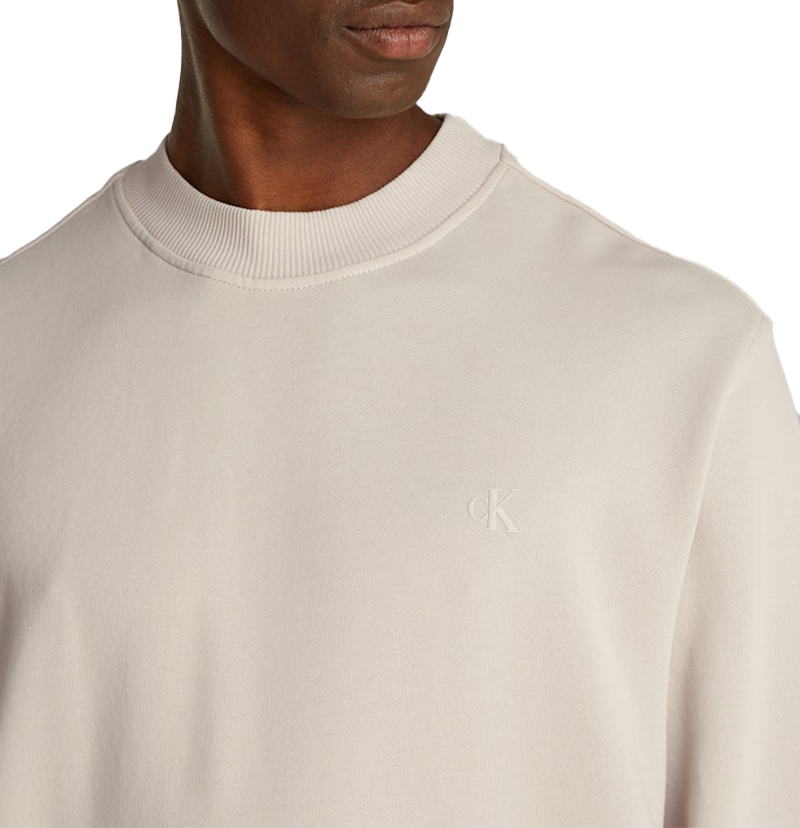 Calvin Klein Calvin Klein Jeans Washed Puff Print Crew Neck Beige