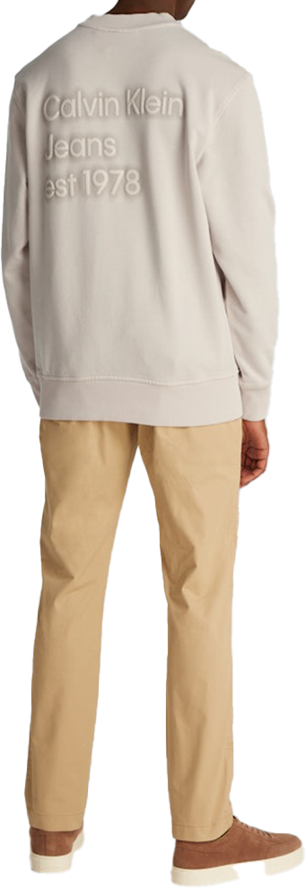 Calvin Klein Calvin Klein Jeans Washed Puff Print Crew Neck Beige