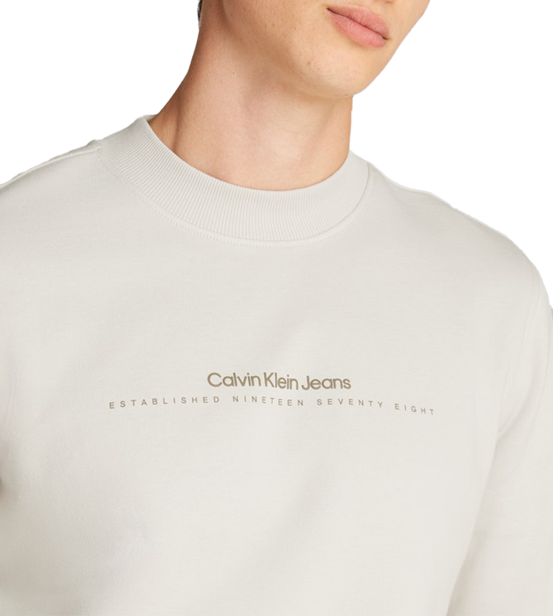 Calvin Klein Calvin Klein Jeans Minimal Logo Crew Neck Beige