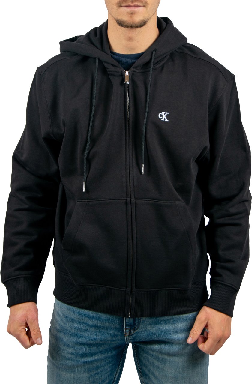 Calvin Klein Calvin Klein Jeans 350Terry Monogram FZ Hoodi Zwart