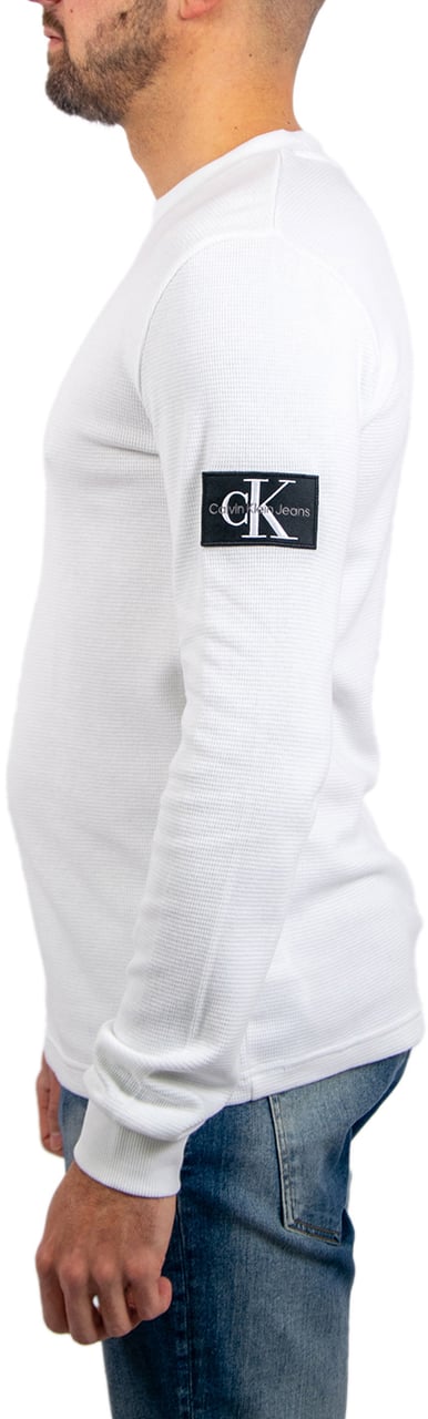 Calvin Klein Calvin Klein Jeans Badge Waffle LS Tee Wit