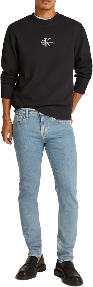 Calvin Klein Calvin Klein Jeans Monologo Waffle LS Tee Zwart