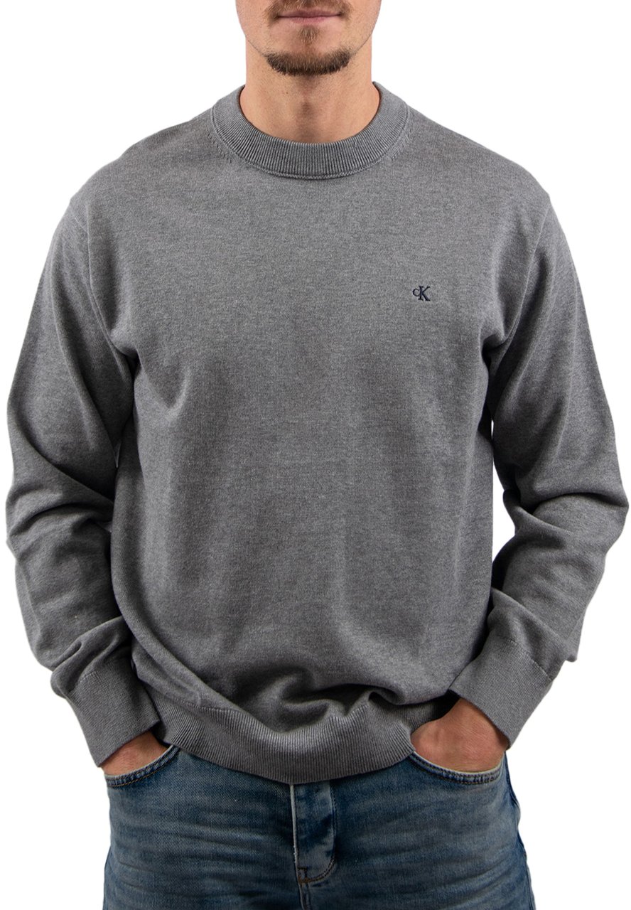 Calvin Klein Calvin Klein Jeans LS EZ Cotton Crewneck Sweater 12GG Grijs