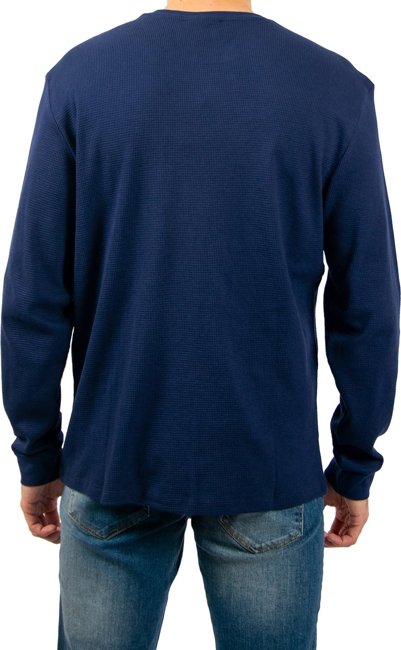Calvin Klein Calvin Klein Jeans LS Waffle Badge Crewneck Tee Blauw