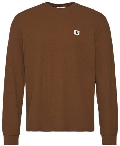 Calvin Klein Calvin Klein Jeans LS Waffle Badge Crewneck Tee Bruin