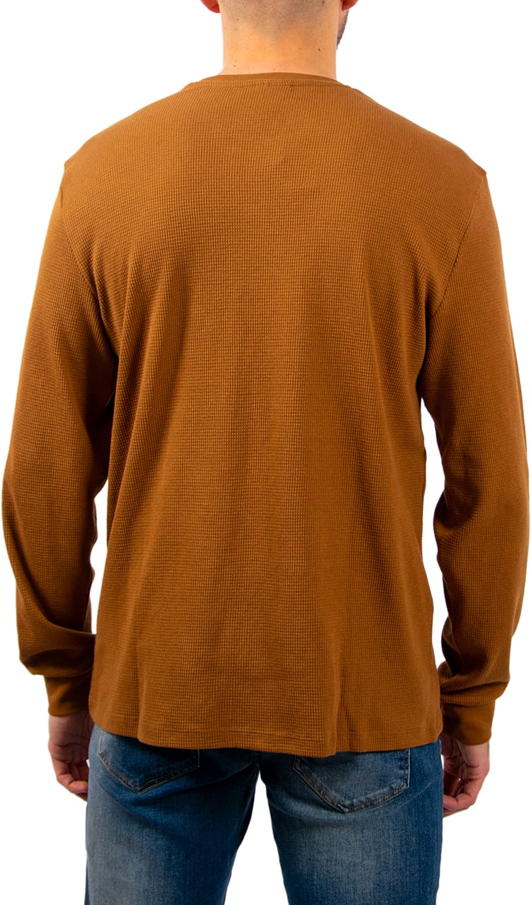 Calvin Klein Calvin Klein Jeans LS Waffle Badge Crewneck Tee Bruin