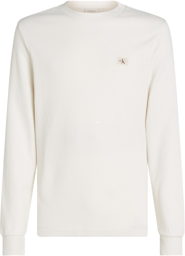 Calvin Klein Calvin Klein Jeans Woven Label Waffle LS Tee Beige