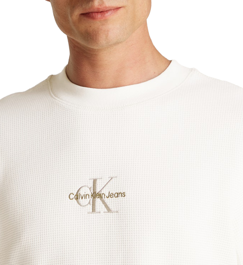 Calvin Klein Calvin Klein Jeans Monologo Waffle LS Tee Beige