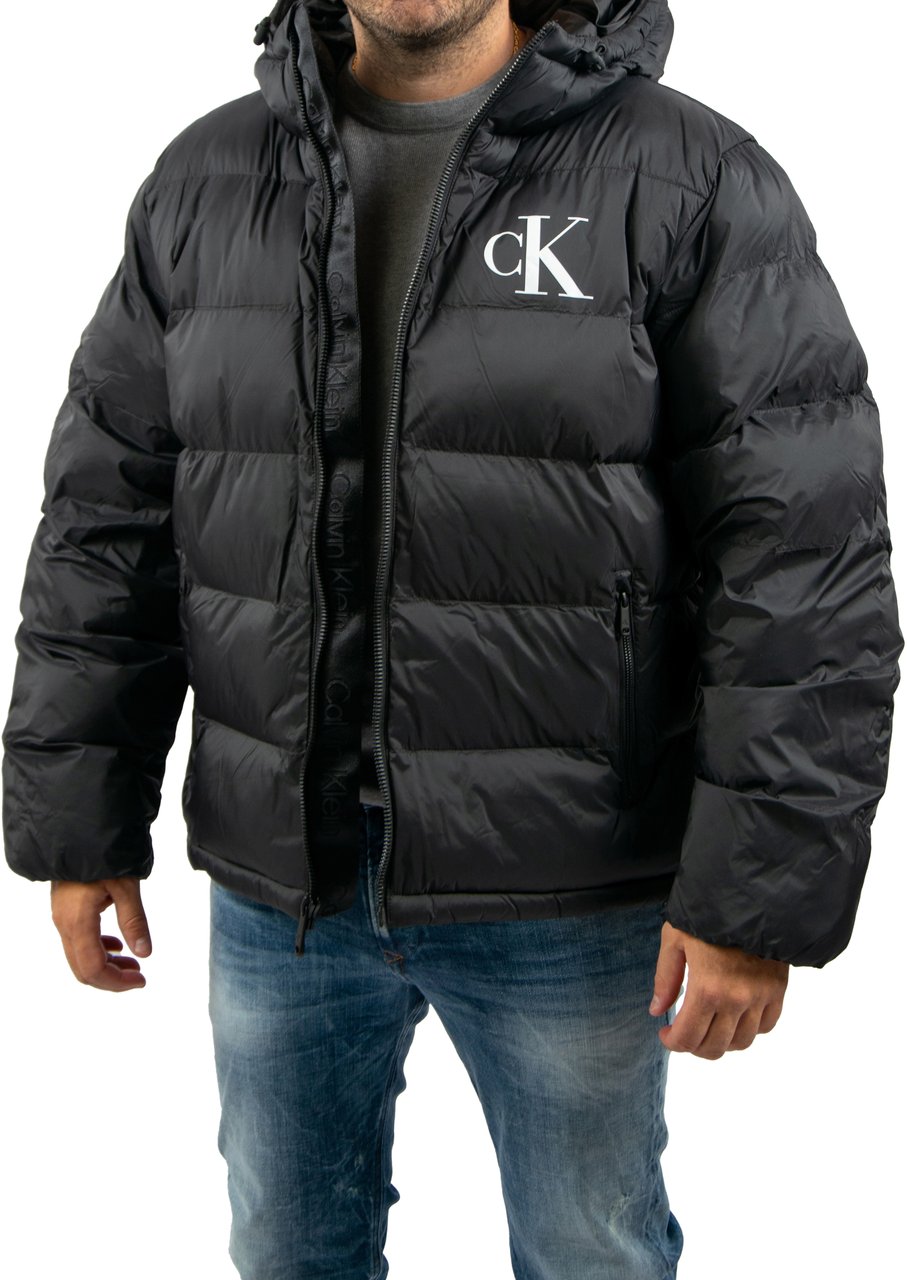 Calvin Klein Calvin Klein Jeans LS Nylon Monogram Puffer JKT Zwart
