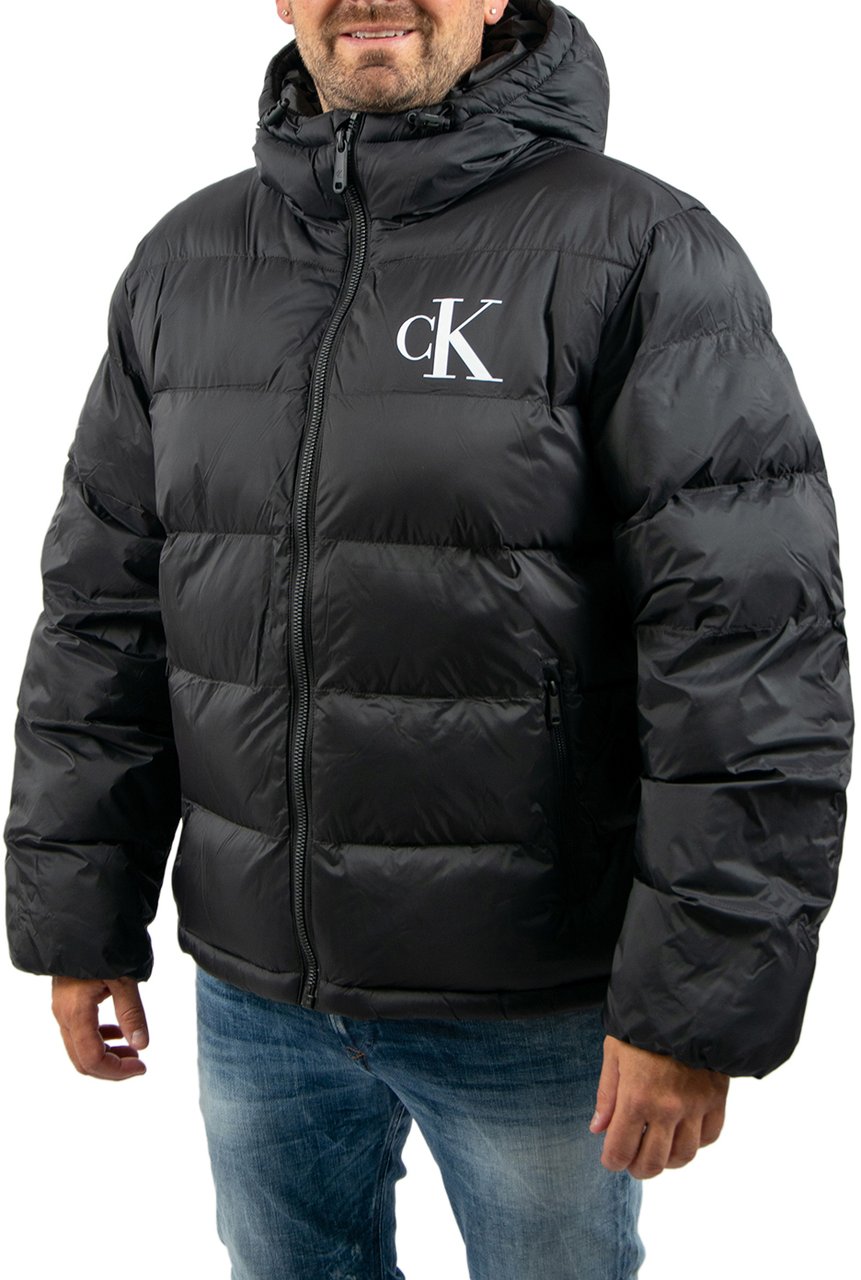 Calvin Klein Jeans LS Nylon Monogram Puffer JKT Zwart