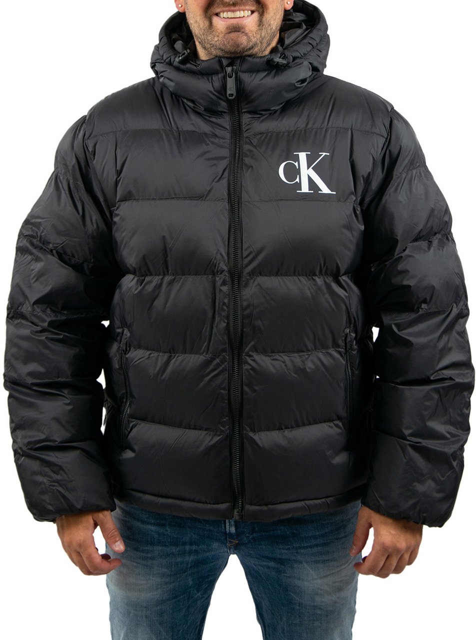 Calvin Klein Jeans LS Nylon Monogram Puffer JKT Zwart