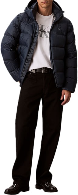 Calvin Klein Calvin Klein Jeans LS Nylon Zip Off Hood Down Puffe Blauw