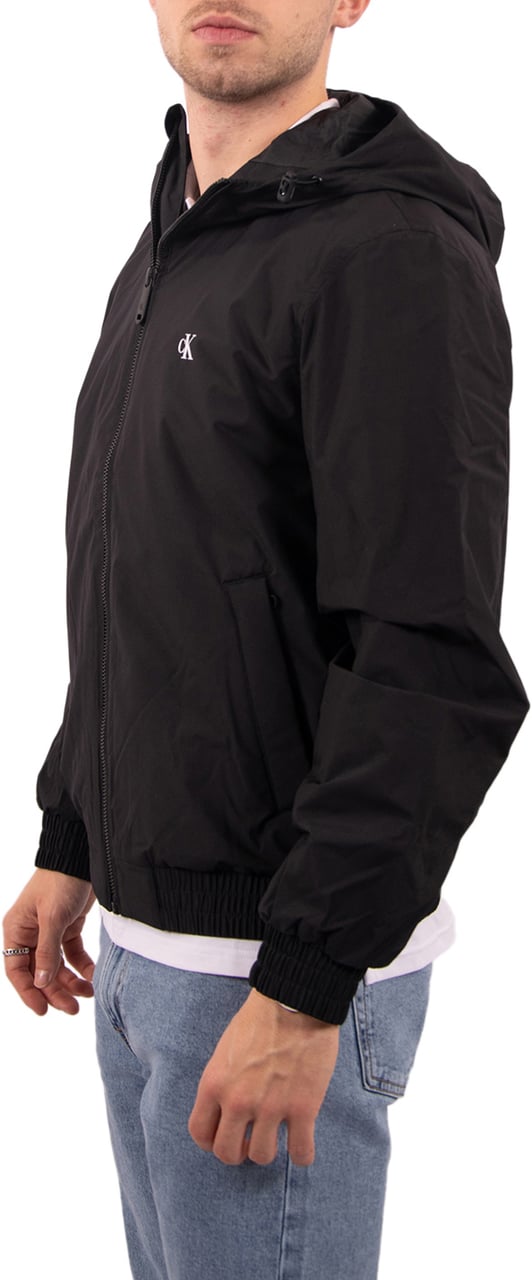 Calvin Klein Jeans LS Hooded Ripstop Harrington Jacket Zwart