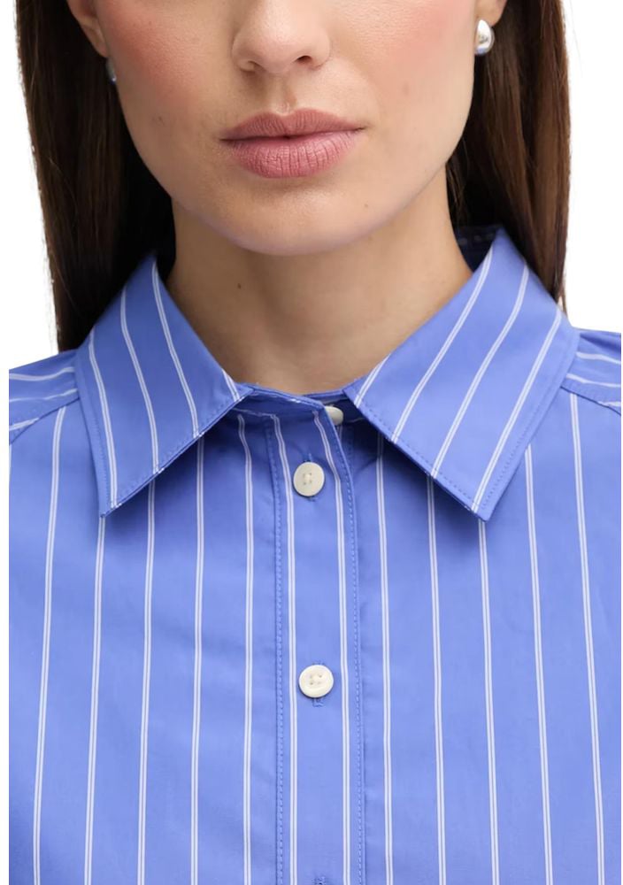Calvin Klein Jeans Blue Cotton Blouse Blauw